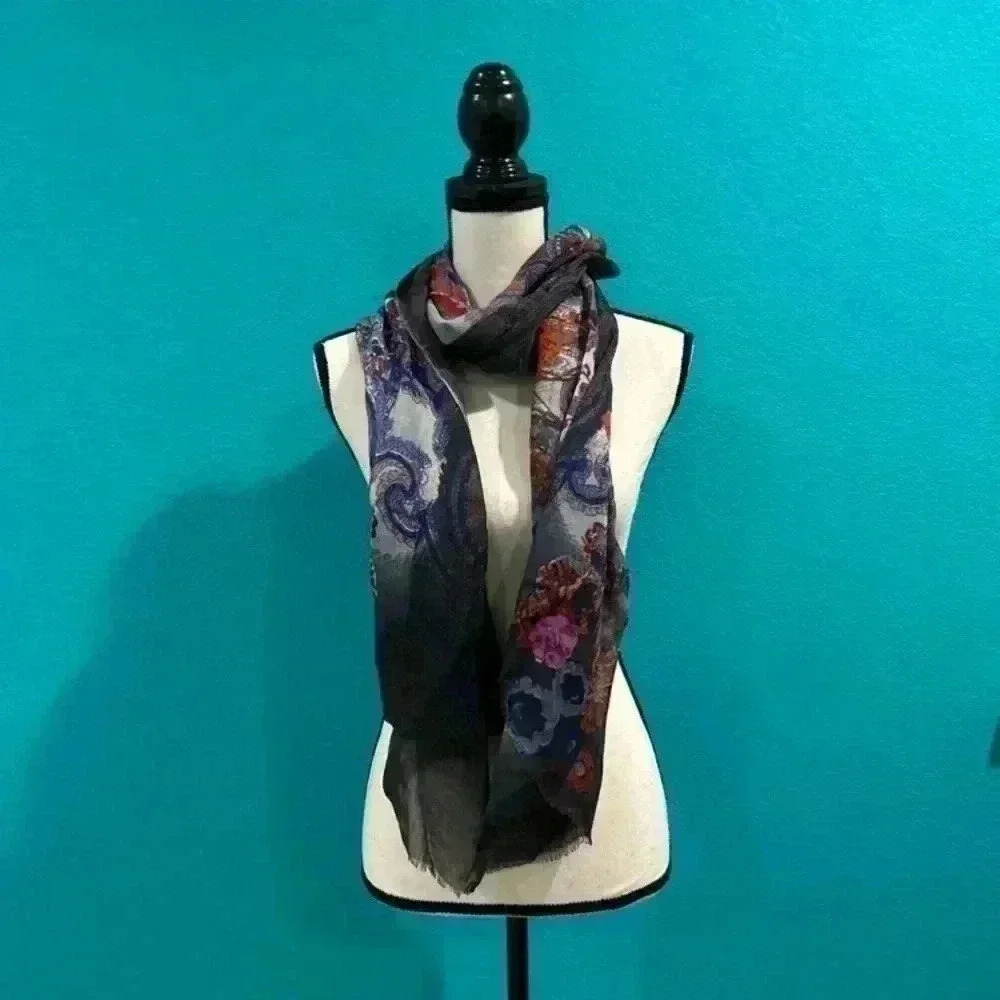 Red floral scarf